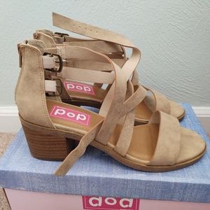 POP sand colored high heeled shoes